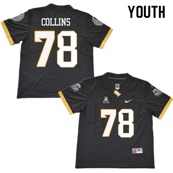 Youth #78 James Collins UCF Knights College Football Jerseys Sale-Black